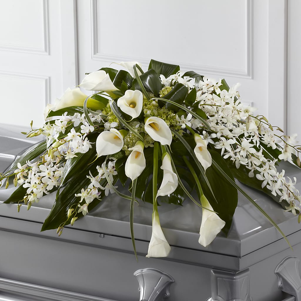 Angel Wings Casket Spray – The Garden By Elizabeth, Culver IN